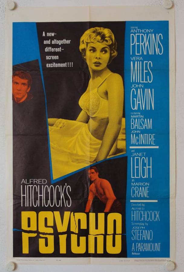 Psycho original release US Onesheet movie poster